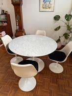 Saarinen Tulip Tafel - Wit Marmer - 121cm, Gebruikt, 100 tot 150 cm, Rond, Ophalen of Verzenden