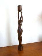 Handgesneden houten beeld kandelaar uit Aburi Ghana, Ophalen of Verzenden