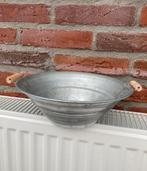 Blikken bakje met houten handvaten, Gebruikt, Minder dan 30 cm, Minder dan 60 cm, Rond