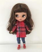 Blythe pop doll custom OOAK bruin haar, Verzamelen, Poppen, Ophalen of Verzenden, Zo goed als nieuw, Pop