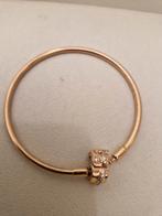 Mooie Pandora clip bangle rosé armband, Sieraden, Tassen en Uiterlijk, Armbanden, Ophalen of Verzenden, Nieuw, Roze, Goud