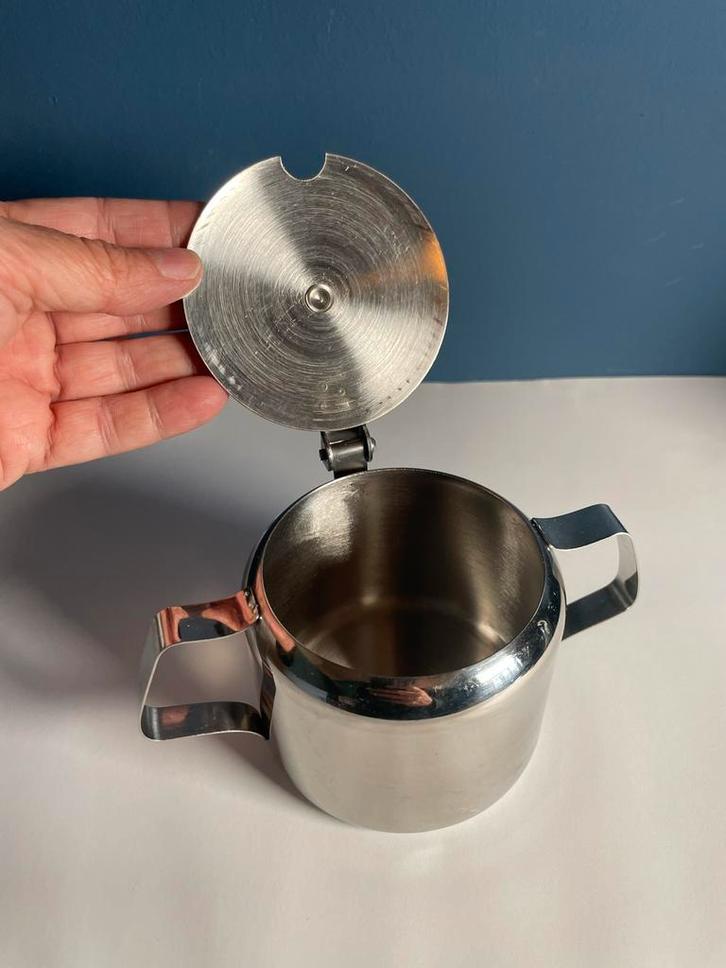 Vintage RVS Suikerpotje met lepelgat, Huis en Inrichting, Keuken | Keukenbenodigdheden, Zo goed als nieuw, Ophalen of Verzenden