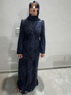 Tesettür abiye taşlı/ avondjurk galajurk, Blauw, Maat 42/44 (L), Ophalen of Verzenden, Zo goed als nieuw