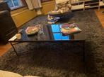 Leitmotiv Salontafel - Zwart Metaal & Glas, Huis en Inrichting, Ophalen, 100 tot 150 cm, Minder dan 50 cm, Rechthoekig