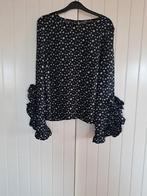Gebloemde top met volantmouwen van H&M, mt.S, H&M, Verzenden, Zwart, Maat 36 (S)