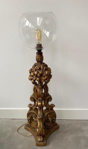 Vintage gouden vloerlamp / stalamp - blikvanger - beschikbaar voor biedingen