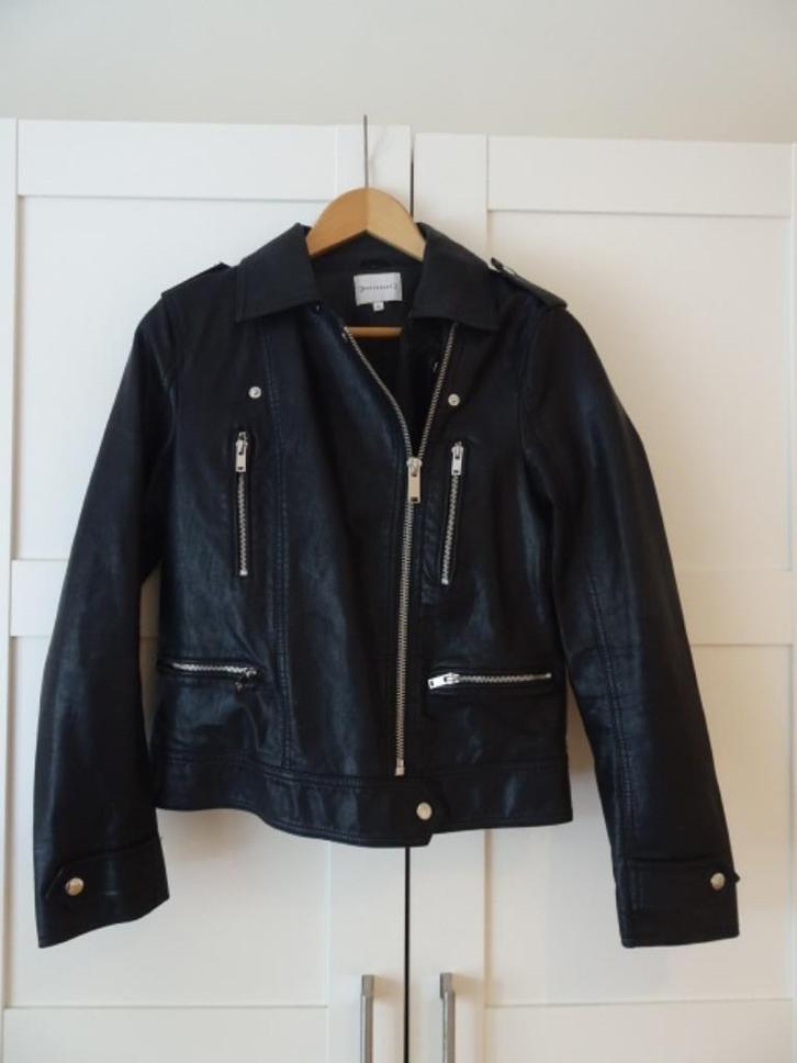 Leren jack maat 36-38, Kleding | Dames, Jassen | Winter, Zo goed als nieuw, Maat 36 (S), Zwart, Ophalen of Verzenden