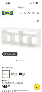 Kallax tv meubel IKEA, Ophalen, Gebruikt, 25 tot 50 cm, Metaal