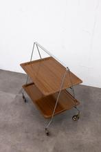 70’s opvouwbare trolley met melamine trays, Ophalen, Gebruikt, 50 tot 100 cm, Onbekend