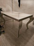 Eettafel wit hoogglans 4x barok stoelen, Huis en Inrichting, Ophalen of Verzenden