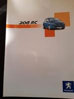 folder Peugeot 206 RC – september 2003, Boeken, Ophalen of Verzenden, Zo goed als nieuw, Peugeot