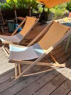 2 x strand stoelen  - Weltevree, prijs is voor 2, Ophalen, Gebruikt, Hout, Inklapbaar