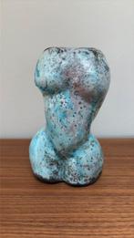Turquoise keramiek beeldje van vrouwentorso, Ophalen of Verzenden