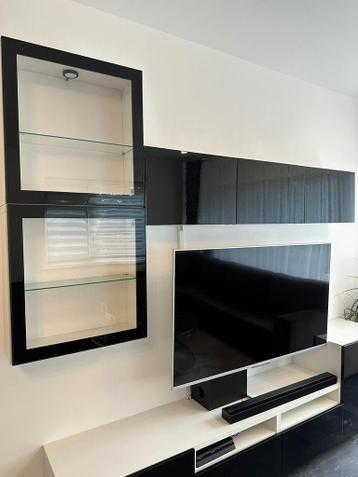 IKEA Besta Brust TV-meubel in zwart-wit hoogglans. - afbeelding 4