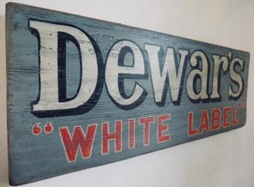 Handgeschilderd pubbord/Dewar's White Label/Schotse whisky beschikbaar voor biedingen