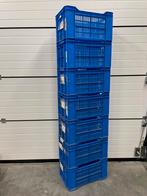 Blauwe kratten stapelbaar 8 stuks, Doe-het-zelf en Verbouw, Kratten en Dozen, Ophalen, 40 tot 60 cm, 50 tot 75 cm, Minder dan 35 cm
