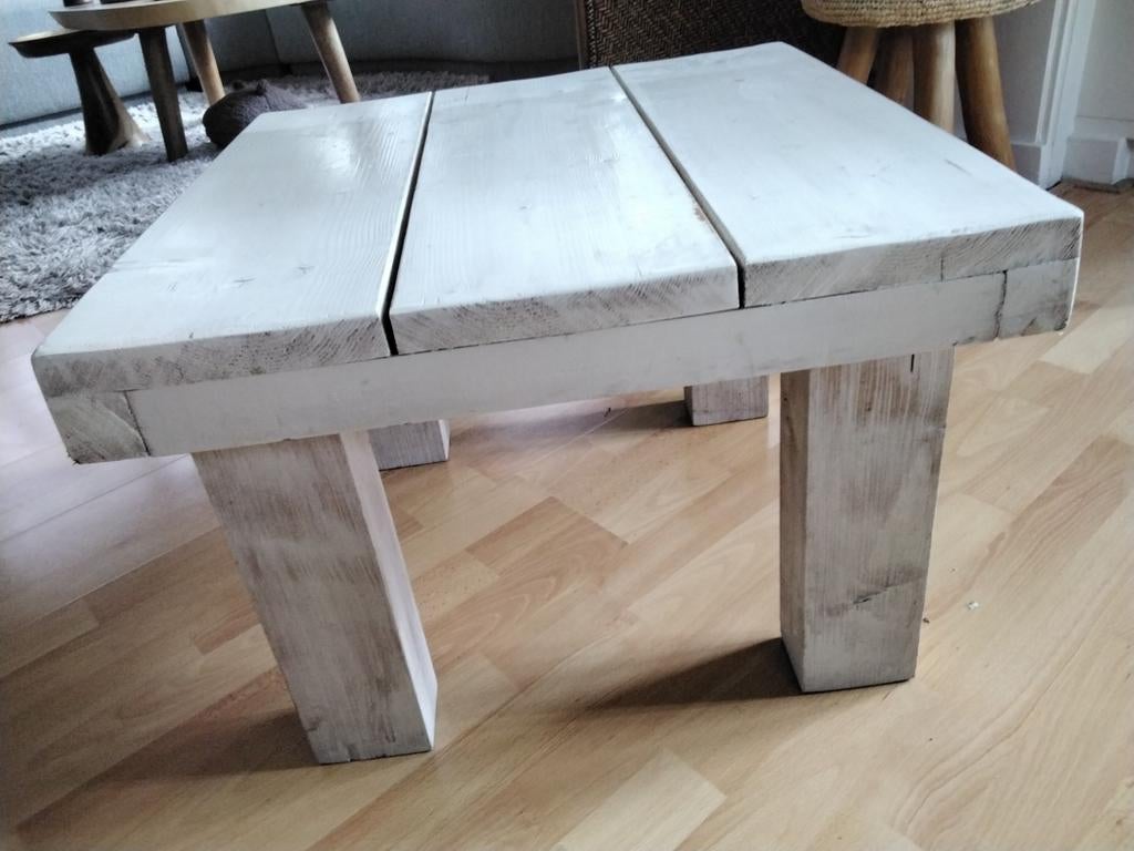 2 Bijzettafels van hout., Ophalen, Rechthoekig, 50 tot 100 cm, 50 tot 75 cm