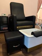 Elektrische Pedicure Stoel met Wasbak - Black & Gold, Ophalen, Zwart, Zo goed als nieuw, Eén