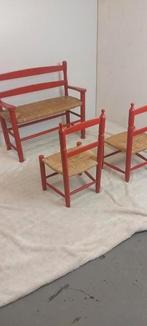 Brocant kinderstoeltje en bankje set, Ophalen, Zo goed als nieuw