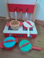 Houten keukentje inklapbaar met pannen en kookgerei, Ophalen of Verzenden, Gebruikt