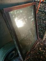 Kozijn hardhout met dubbel glas. Stoffig, maar 100% goed, Gebruikt, Raamkozijn, Inclusief glas, 75 tot 150 cm