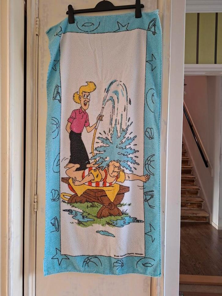 Vintage Suske en Wiske Handdoek, Verzamelen, Stripfiguren, Gebruikt, Suske en Wiske, Ophalen of Verzenden