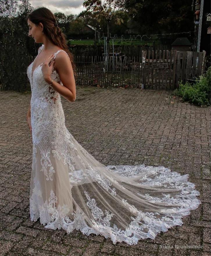 Diane Legrand Trouwjurk Code 2047 - €800, Kleding | Dames, Trouwkleding en Trouwaccessoires, Gedragen, Trouwjurk, Wit, Ophalen