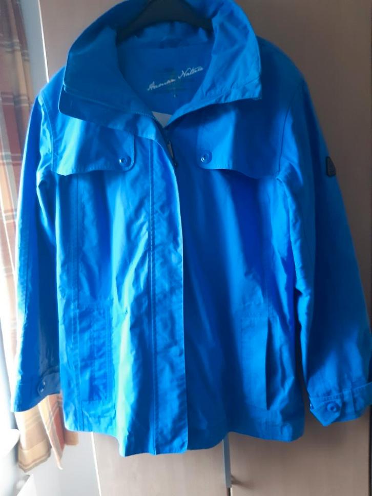 Human Nature regenjas maat xl  blauw maat 42, Kleding | Dames, Jassen | Winter, Zo goed als nieuw, Maat 42/44 (L), Blauw, Ophalen of Verzenden