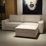 Rib bank beige stof 3 zits loungebank (zen-lifestyle), Ophalen, Nieuw, Rechte bank, Stof