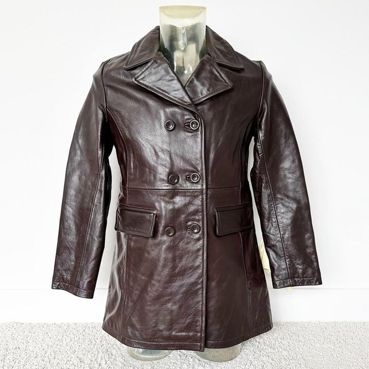 Zeer Mooie Leren Heren Chriss Jas (S) € 95,-, Kleding | Heren, Jassen | Winter, Nieuw, Maat 46 (S) of kleiner, Bruin, Ophalen of Verzenden