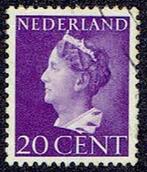 Nederland 1940, Koningin Wilhelmina, 20 cent, met watermerk., Verzenden, T/m 1940, Gestempeld