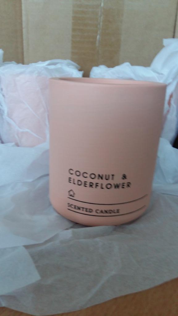 5 x Geurkaarsen in de geur Coconot/elderflower oud roze, Huis en Inrichting, Woonaccessoires | Kandelaars en Kaarsen, Nieuw, Kaars