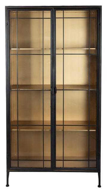 2 PTMD glazen kast / vitrine kast (metaal) beschikbaar voor biedingen