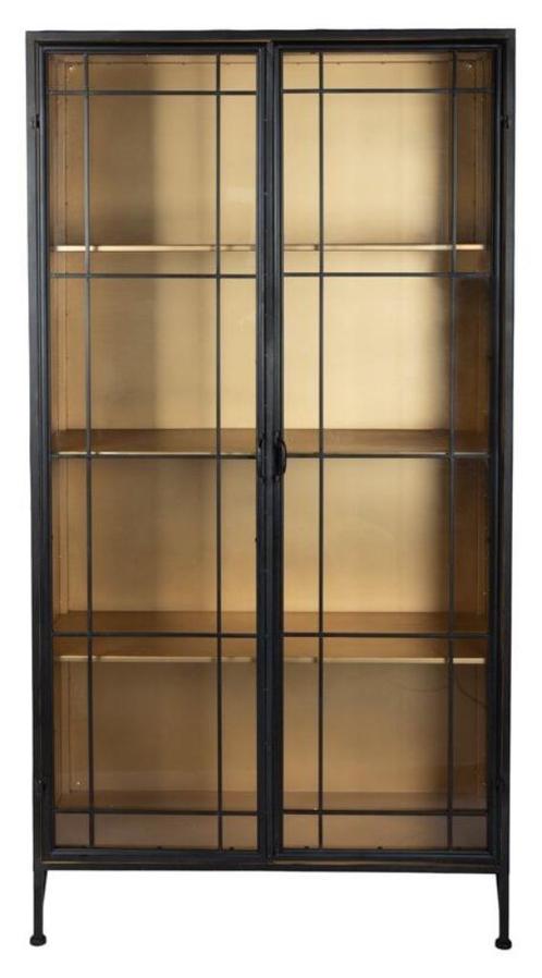 2 PTMD glazen kast / vitrine kast (metaal), Huis en Inrichting, Kasten | Vitrinekasten, Zo goed als nieuw, 150 tot 200 cm, 50 tot 100 cm