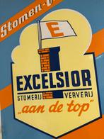 Vintage Excelsior Stomerij Ververij Emaille Reclamebord, Ophalen, Reclamebord, Gebruikt, .