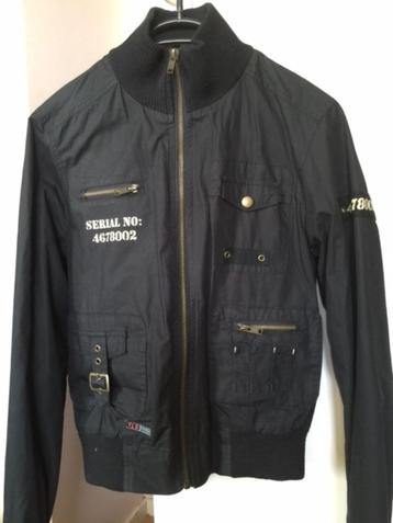 Stoere zwarte bomberjack military stijl jas jack zomerjas S beschikbaar voor biedingen