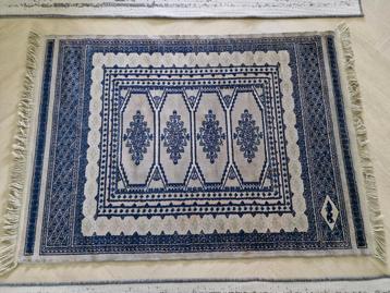 perzische tapijt wol  blauw creme grijs beschikbaar voor biedingen