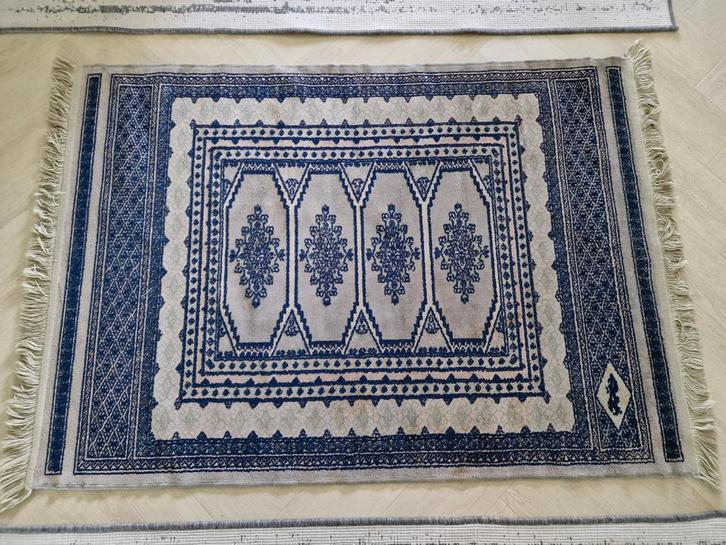 perzische tapijt wol  blauw creme grijs, Huis en Inrichting, Stoffering | Tapijten en Kleden, Zo goed als nieuw, 200 cm of meer