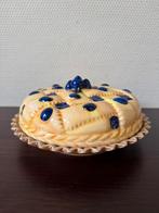 Vintage Keramieken Taartschaal, Pie, Vlaai, Bosbessen, Gebruikt, Porselein of Keramiek, Schaal, Rond