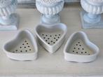 Brocante Porseleinen Franse uitlekschaaltjes hartvorm, Ophalen of Verzenden