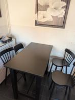 Bartafel 127 x 70 + 4 stoelen, Ophalen of Verzenden, Zo goed als nieuw