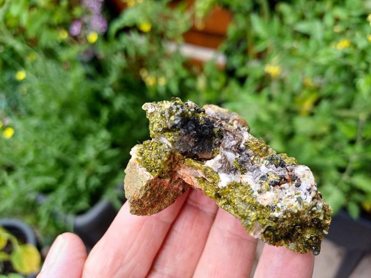 EP11 Epidoot Imilchile Marokko #collectie #verzameling, Verzamelen, Mineralen en Fossielen, Mineraal, Ophalen of Verzenden