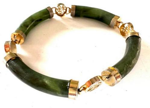 Vintage jade Chinese armband, Sieraden, Tassen en Uiterlijk, Armbanden, Zo goed als nieuw, Overige materialen, Ophalen of Verzenden