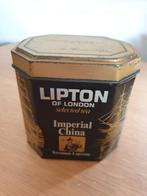 (T) Lipton of London. Theeblik. Zwart/goud. Imperial China., Ophalen of Verzenden, Gebruikt, Thee