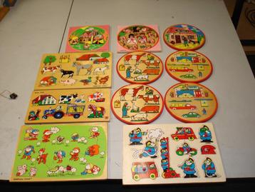 houten speelgoed puzzle 11 stuks Simplex Toys vintage beschikbaar voor biedingen