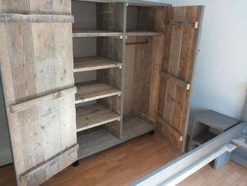 Kledingkast steigerhout. Kasten op maat/model NIEUW beschikbaar voor biedingen