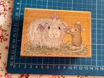 Houten stempel, house mouse, met cavia, Hobby en Vrije tijd, Ophalen of Verzenden, Nieuw, Houten stempel