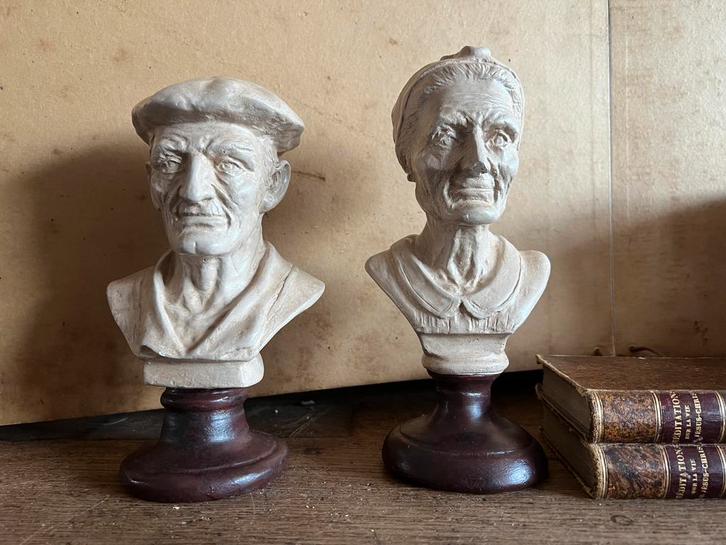 PRACHTIGE SET OUDE BEELDJES VAN GIPS, Antiek en Kunst, Antiek | Woonaccessoires, Ophalen of Verzenden