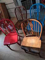 4 authentieke houte stoelen., Huis en Inrichting, Stoelen, Ophalen, Gebruikt, Bruin, Hout