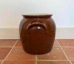 Grote bruine grès olijven pot met grepen, Antiek en Kunst, Ophalen of Verzenden